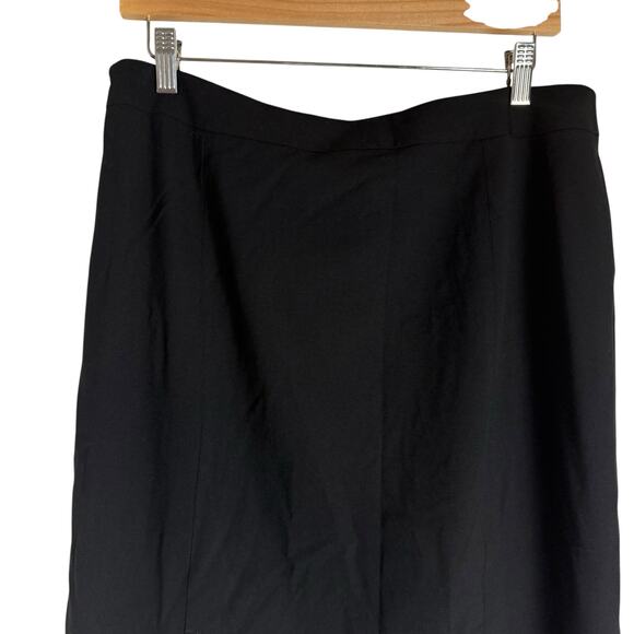 Lafayette 148 New York Black Virgin Wool Knee Length Pencil Skirt Size 12 - Picture 4 of 9